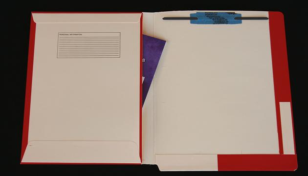Left-Hand Pocket Folder with Fastener, Letter Size, 14 Pt, Item F2643